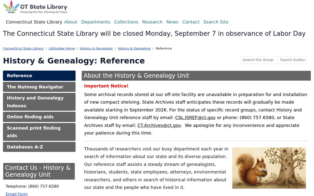 Connecticut State Library history and genealogy guide for West Haven directory research