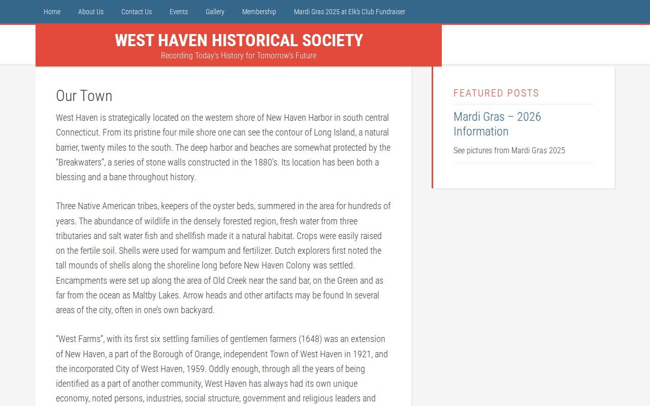 West Haven neighbors and town history