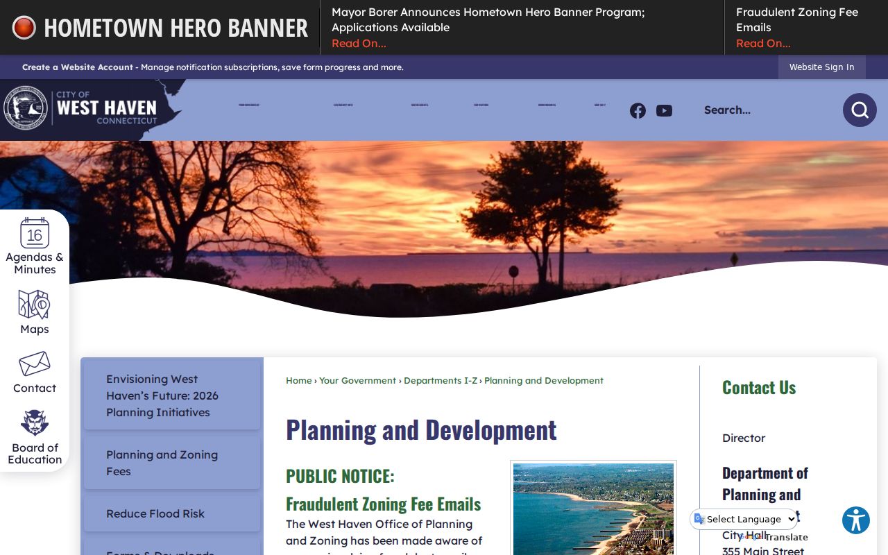 West Haven Planning and Development address-record request information
